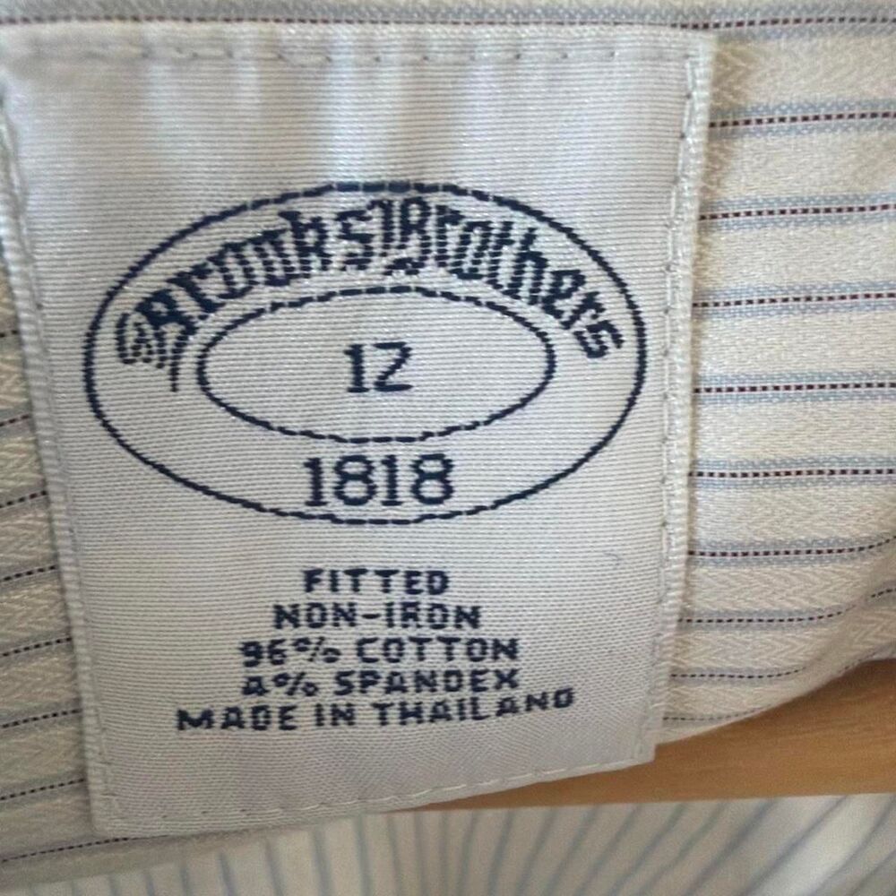 Brooks Brothers 1818 Striped Fitted Non-Iron Shirt Women's Size 12 - Picture 2 of 3